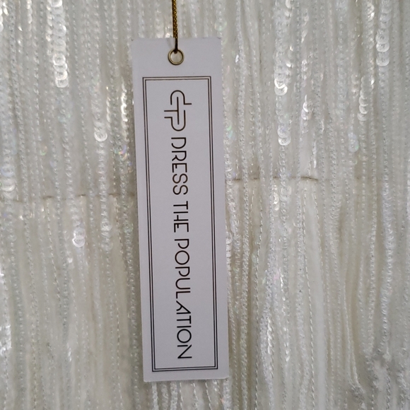 ✨NWT Dress The Population White Roxy Fringe Dress - Picture 5 of 7